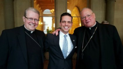 Bishop Ed with "pro-choice" Catholic Assemblyman Santabarbara.